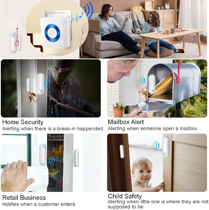 Caregiver Pager Door Alarms for Dementia Patients/Kids Safety/Home Security