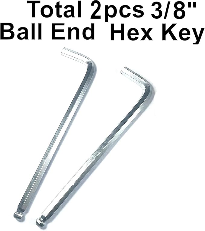2pcs 3/8 Ball End Allen Wrench sets,3/8" Hex Key Wrench set,allen key Door Key L Shaped hex wrench set with Long Arm.