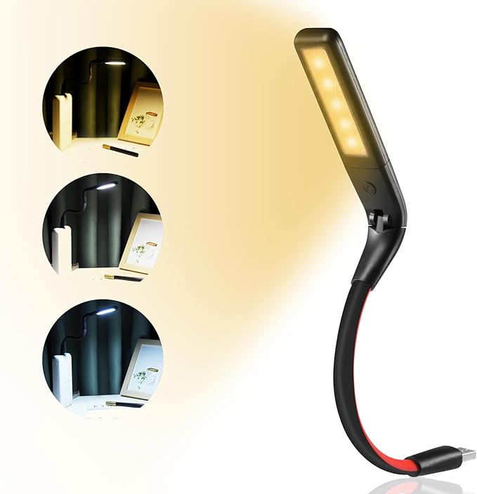 USB LED Light for Laptop Lamp, Brighter Gesture Sensing USB Lights 3 Color Temp Stepless Dimming Brightness USB Reading Lamp Eye-Care Flexible Portable Lights for laptop Keyboard Reading Camping