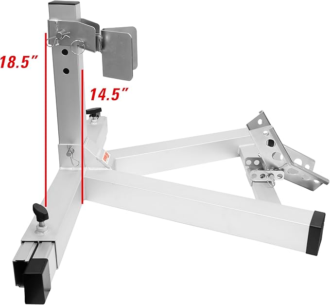 Extreme Max 5001.5975 Pro Series Aluminum Lightweight Heavy-Duty No Drill Adjustable Motorcycle Wheel Chock for Trailer, Garage, or Truck – Fits Tires 15" to 22"