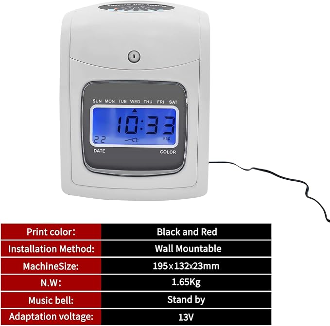 Starter Time Clock Bundle, Electronic Calculating Time Clock Employees in/Out