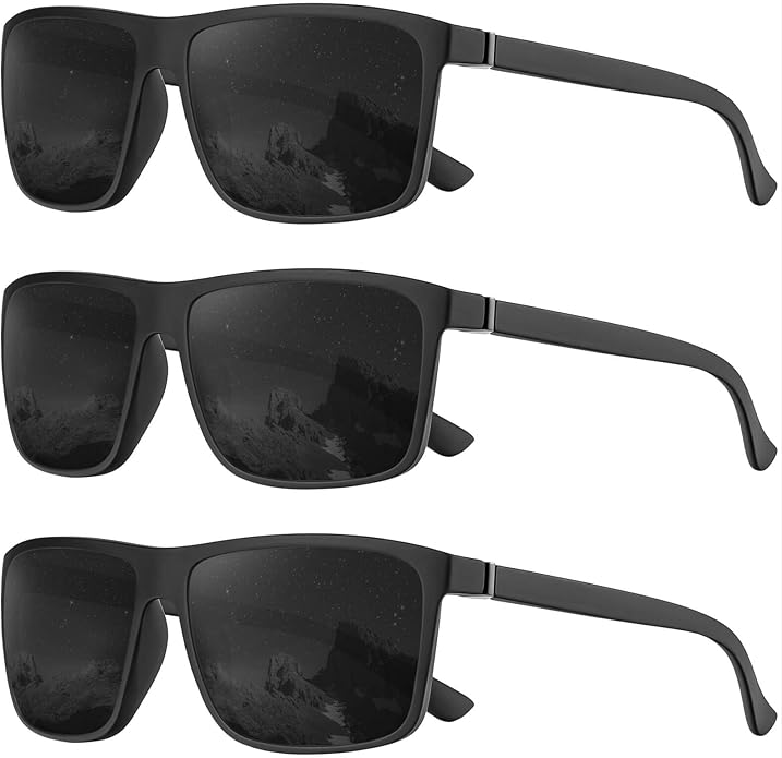 KALIYADI Polarized Sunglasses for Men and Women, Mens Sun Glasses with UV Protection for Driving Fishing Golf (3 Packs)