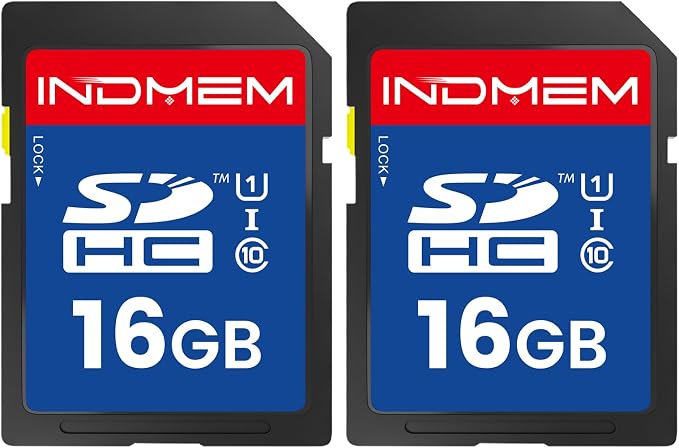 16GB SD Card, 2 Pack SDHC Flash Memory Cards UHS-I U1 Class 10 High-Speed Full
