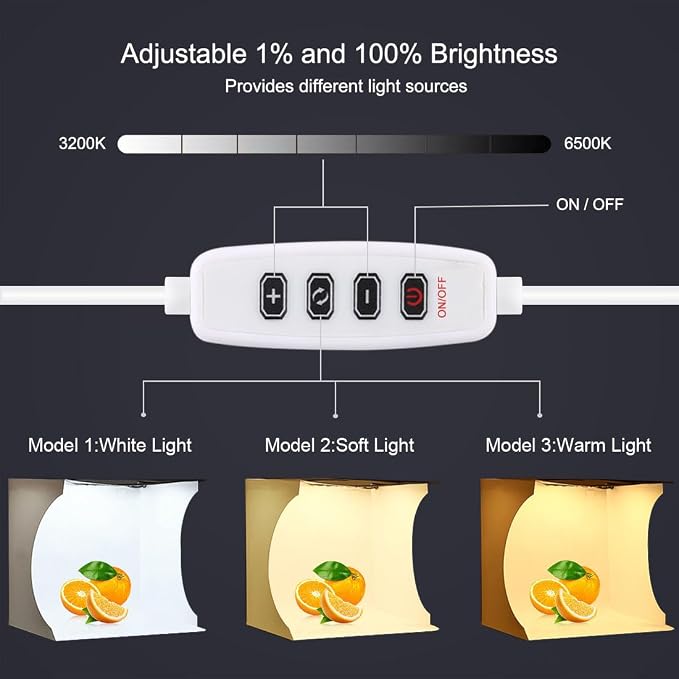Photo Light Box 10" Portable Folding Photography Light Tent kit