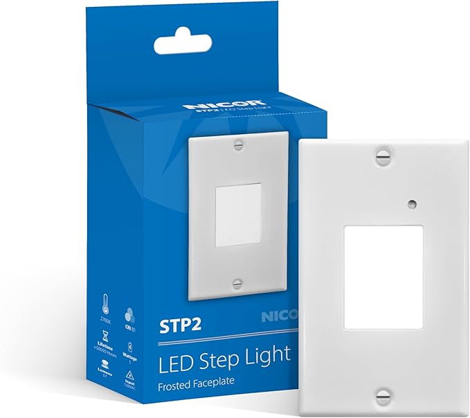NICOR Lighting STP2 Frosted White LED Step Light with Photocell (STP2F120WHPC)