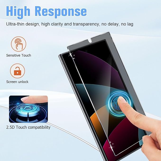 2 Pack Galaxy S24 Ultra Anti spy Privacy Screen Protector, 9H Tempered Glass