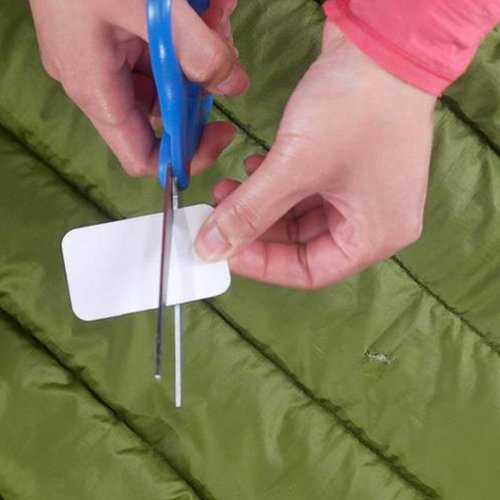 GEAR AID Tenacious Tape Mini Patches with Peel-and-Stick Adhesive to Fix Holes and Tears in Winter Gear, Down Puffer Jackets, Sleeping Bags, Tents, and Rain Gear, Black and Clear, 2 Pack
