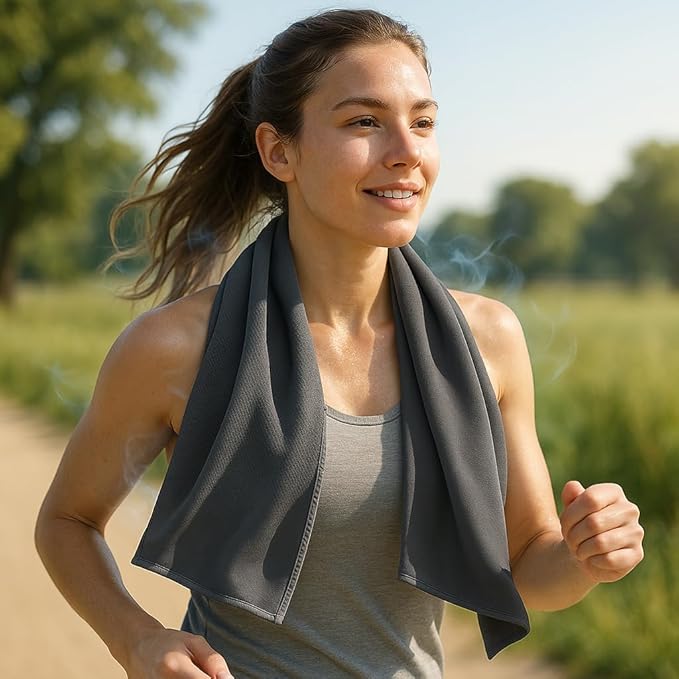 Cooling Towel 43.3" x 15.7" - Ice Sweat Towel for Neck & Face - Quick Cool Down Wrap for Summer Heat, Gym, Running, Golf, Yoga & Sports
