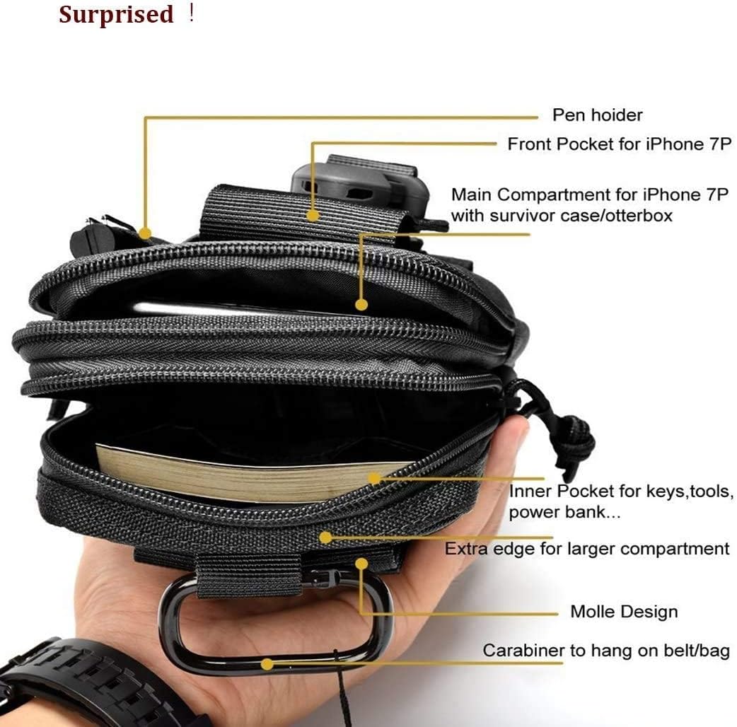 Skiennix Tactical Molle Phone Pouch - EDC Utility Waist Bag for Men | Small Cell Phone Holster