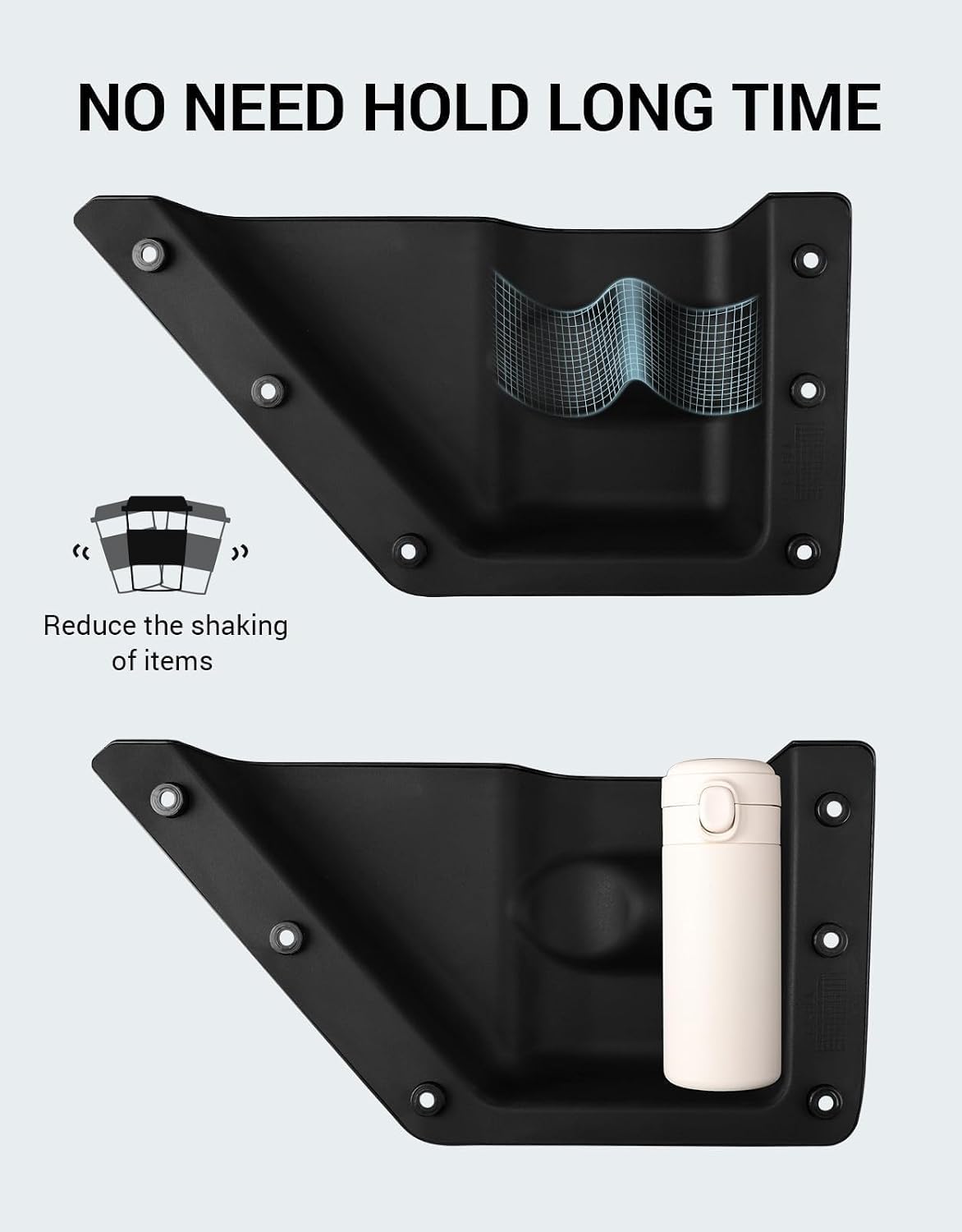 Ecarzo Front Door Storage Pockets Box for 2026 2025 2024 2023 2022 2021 Bronco 2/4 Cup Holder Side Organizer Storage Expansion Interior Accessories 2 PCS
