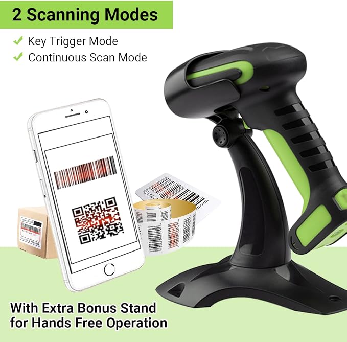 Tera Pro Industrial Wireless Barcode Scanner 2D QR 1D Bar Code Reader 2.4G