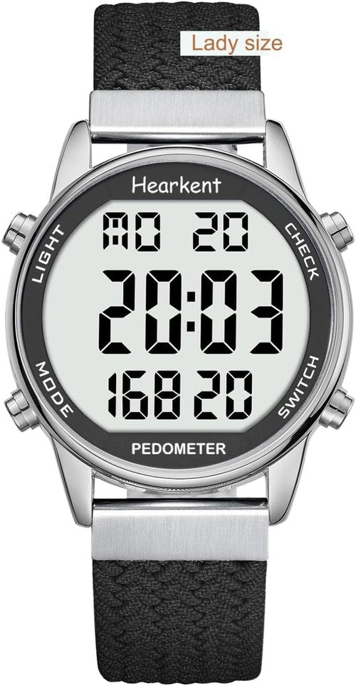 Hearkent Pedometer Watch for Women - 30M Waterproof Step Counter with EL Backlight & Stopwatch