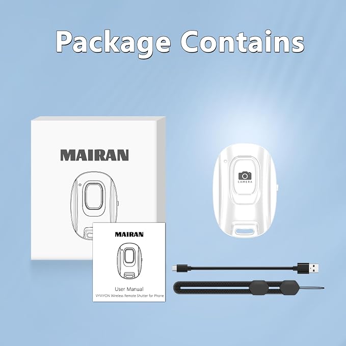 MAIRAN Rechargeable Wireless Camera Remote Shutter
