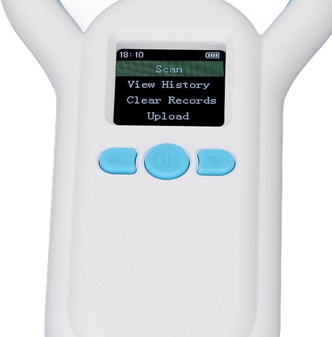 Zunate Animal Microchip Scanner with 1.44 Inch TFT Screen, USB 2.0 and Bluetooth 5.0 Connectivity, Reads ISO 11784/85 FDXB Pet ID Chips, 800mAh Battery