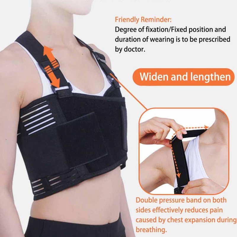YingXue Broken Rib Support Brace, Rib and Chest Support Brace, Rib Belt for Ribs Support, Dislocated Ribs Protection, Sternum Injuries and Pulled Muscle Pain (XXL 43" to 53")