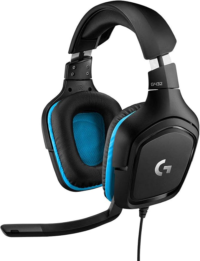 Logitech G432 Wired Gaming Headset - Black | DTS Headphone:X 2.0, 50 mm audio drivers, USB and 3.5 mm jack, Flip-to-Mute mic, PC compatible