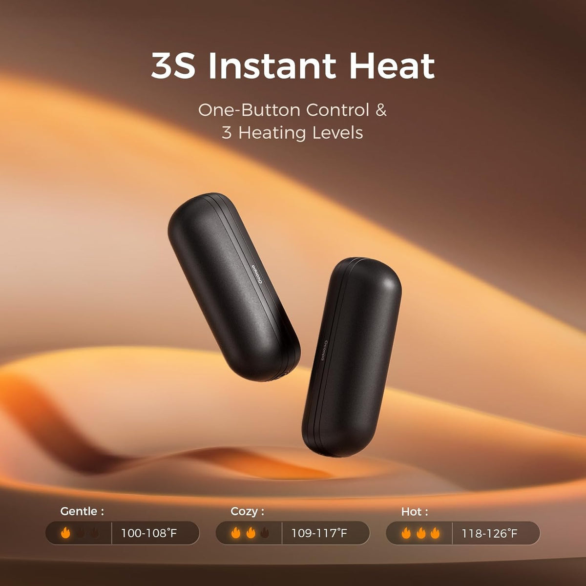 OCOOPA Magnetic Rechargeable Hand Warmers - 2 Pack Mini Electric Pocket Heaters | Portable & Reusable for Winter