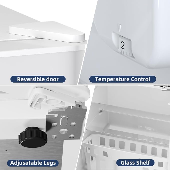 Antarctic Star Compact Refrigerator with Freezer,2 Door Mini Fridge,Adjustable Shelf,Adjustable Thermostat,for Bedroom,Office,Dorm,Kitchen,3.2 Cu.Ft.WHITE
