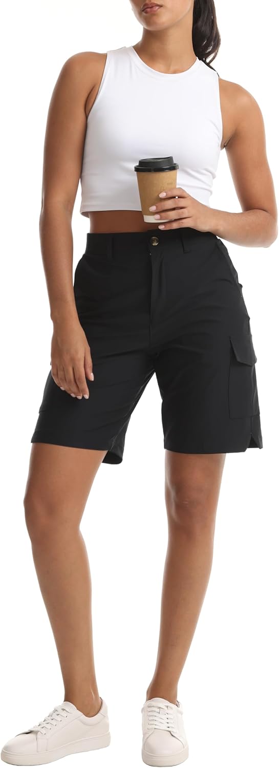 Skiennix Women's Lightweight Hiking Shorts - Comfortable Cargo Design with Pockets for Outdoor Activities