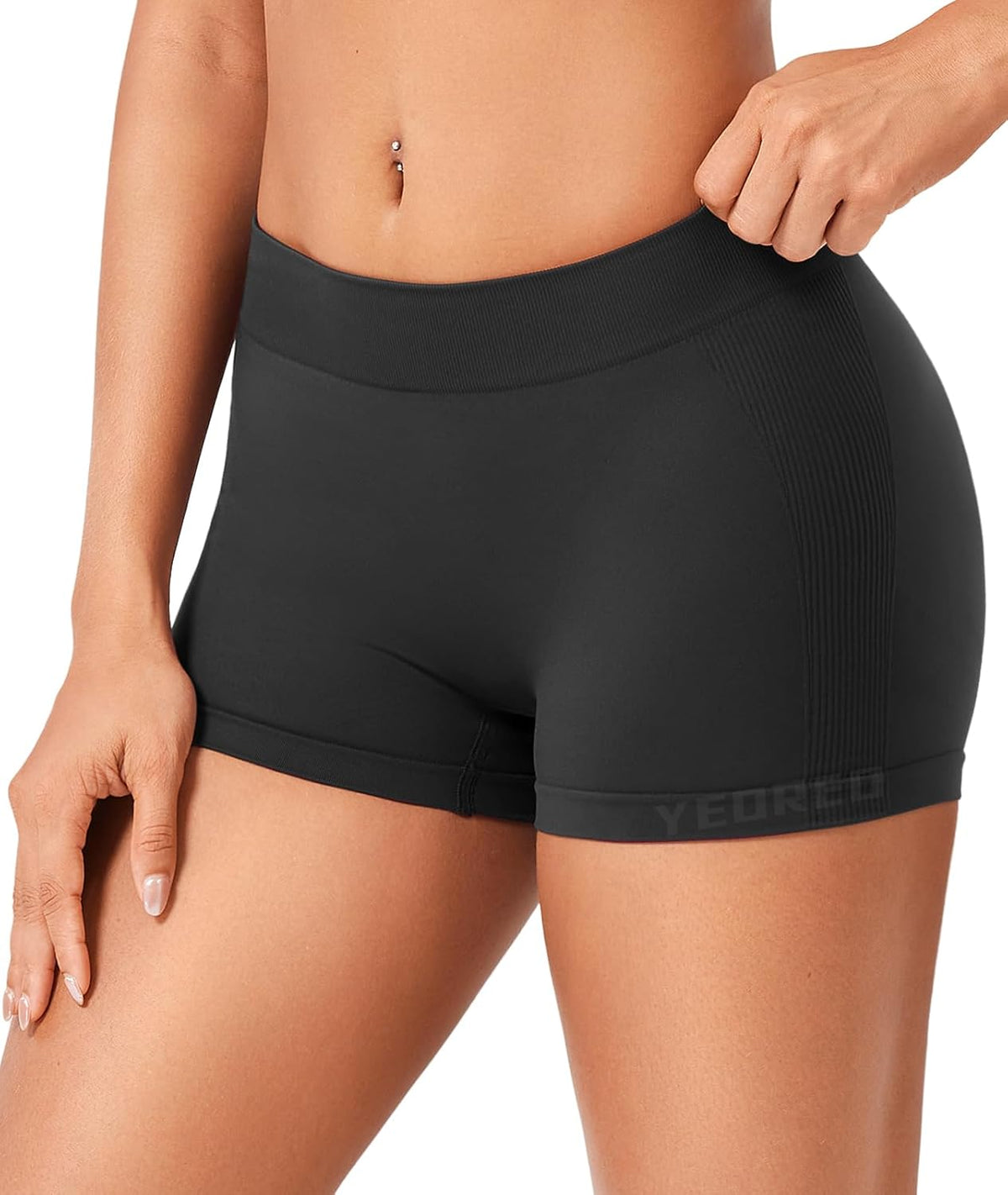YEOREO Women's Booty Shorts - Low Rise Scrunch Design for Gym & Yoga | 2.5" Spandex Biker Shorts