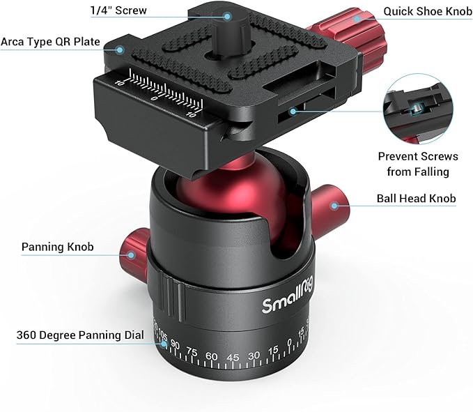 SmallRig Tripod Ball Head 360 Degree Rotating Panoramic Ballhead