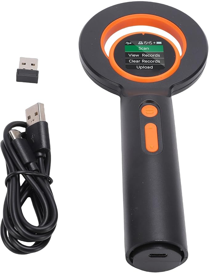 Sorandy EMID FDX B ISO11784 85 Compatible Pet Chip Reader, USB 2.4G Reader, Rechargeable 1800mAh Battery with 1.44 Inch TFT Screen, 72H Continuous Use, Ideal for Animal Marker,