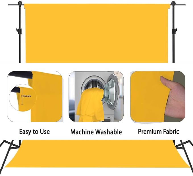 Yellow Photo Backdrop, Photo Booth Portrait Photography Backdrops, Studio
