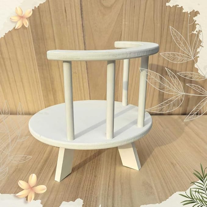 Photography Props Wooden Stool Set Photo Studio Accessories White Semi-Circular
