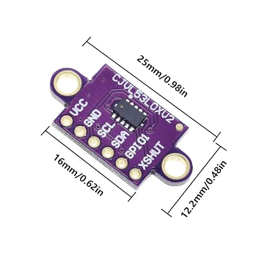 ACEIRMC 2pcs VL53L0X Time-of-Flight Laser Ranging Sensor Breakout 940nm