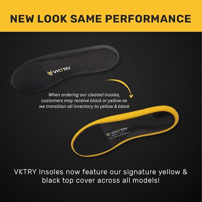 VKTRY Gold for Cleated Shoes - Carbon Fiber Performance Insoles Customized Athletic Inserts for Football, Baseball, Soccer, Golf, Lax & More | Run Fast, Jump High, US M15-15.5, W17-17.5, >220lb