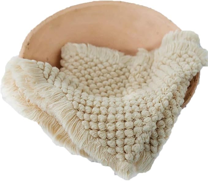 Zeroest Baby Photography Props Basket Braid Wool Wrap Newborn Photo Shoot