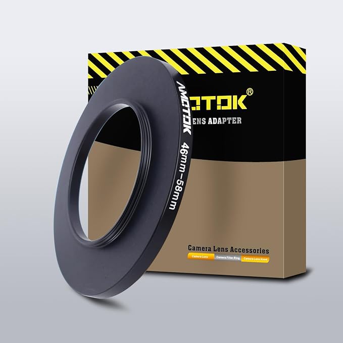 46mm Lens to 58mm Camera Lens Adapter, 46mm to 58mm Filter Step-Up Adapter Ring