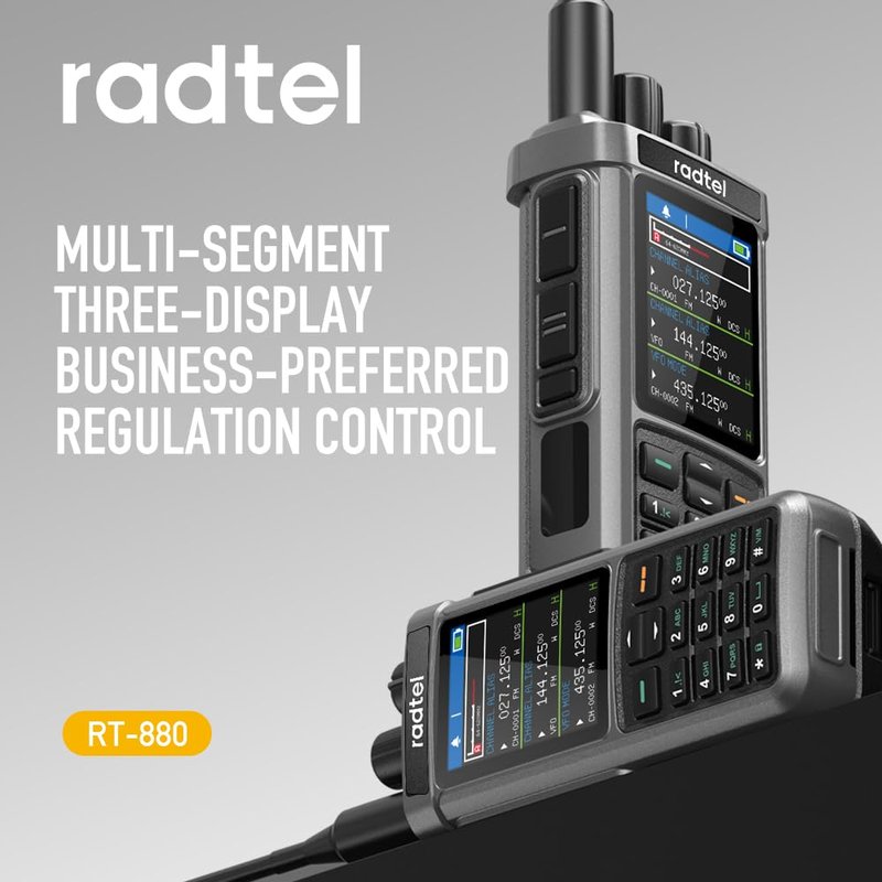 Radtel RT-880G GPS APRS Ham Radio 10W Walkie Talkie Portable CB Radio 1024 Channels HF SSB Rx with Cross-Band Repeater, 2.4 Inch Color Display, 2400mAh Rechargeable Battery,