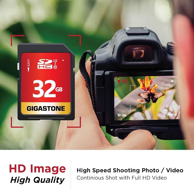 GIGASTONE 32GB SD Card 5-Pack UHS-I U1 Class 10 SDHC Memory Card High-Speed