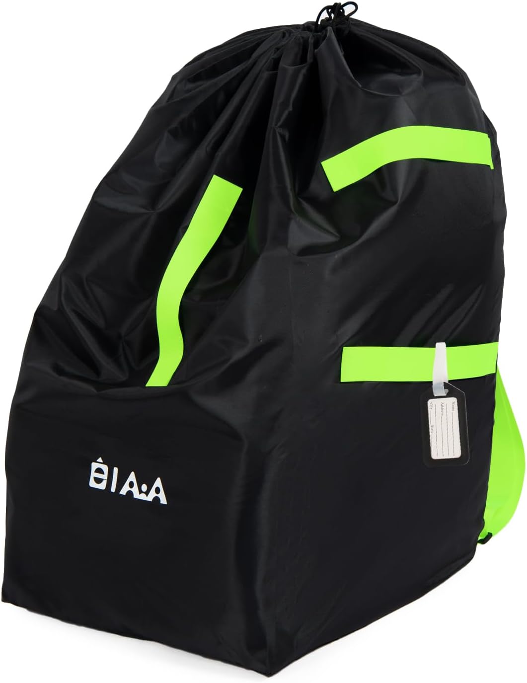 elaia Large Waterproof Car Seat Travel Bag for Airplane with Green Straps