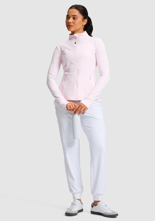 G Gradual Woman Pink Sping Yoga Lightweight Jackets Full Zip Slim Fit 4 Pockets Gym Athletic Jacket Tops (Light Pink, M)