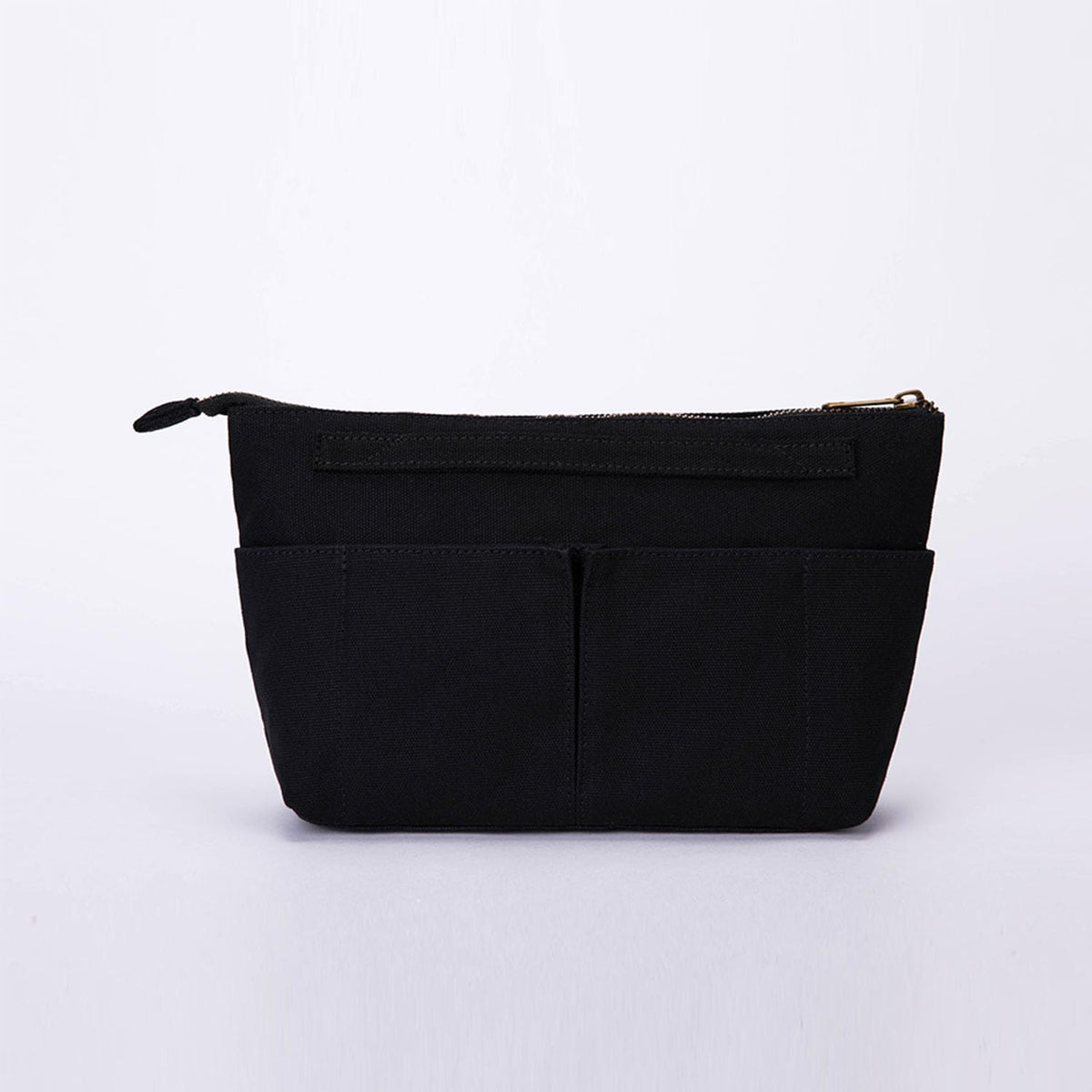 Tote Organizer Insert Purse Organizer for Handbags Cotton Canvas Simple Style Multiple Compartments (Black)