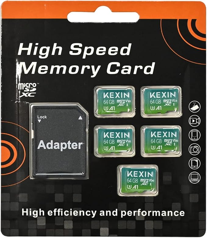 KEXIN Micro SD Card 64GB 5 Pack microSDXC Memory Card Class 10 Micro SD Card