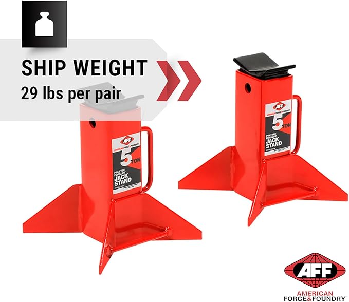 AFF Heavy Duty Pin Type Jack Stands, 5 Ton (10,000 Lbs) Capacity, 1 Pair, 3305A