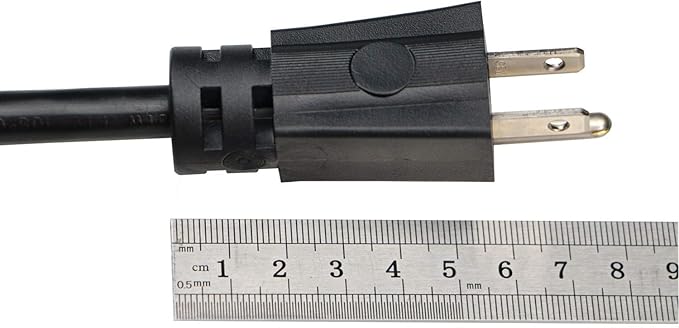 10 Feet Tool Power Cord 14AWG Heavy Duty 3 Prong 15A 125V 105℃ Temperature Resistance Waterproof Replacement Power Supply Cord (3.1 Meters,Black)