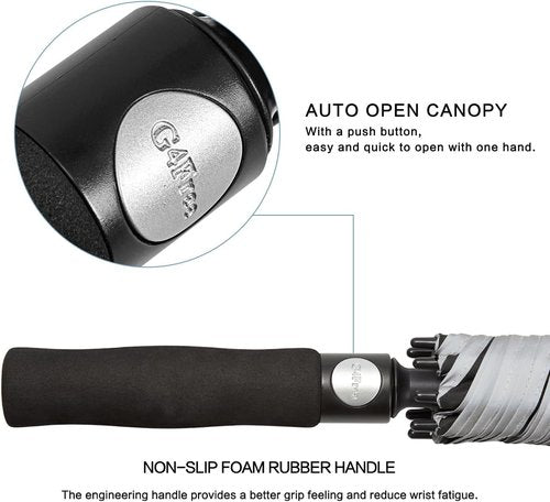 G4Free Automatic Open Golf Umbrella - Oversized Double Canopy, Windproof & Waterproof | 47-72 Inch Options