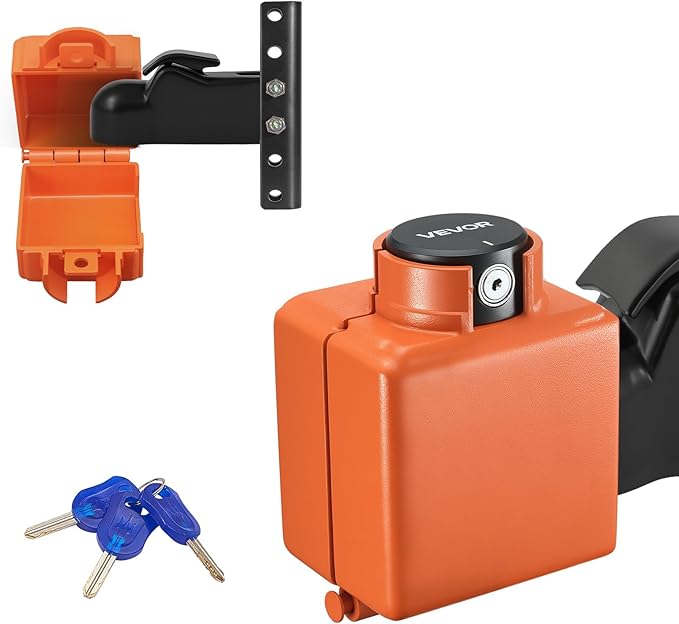 VEVOR Collar Coupler Lock, Fits 2 & 2-5/16-Inch Demco Cast Head Couplers, Trailer Hitch Lock with 3 Keys Secures Security Chains, Rust-Resistant, Anti-Theft RV Trailer Locks for RV, Trailer, Boat