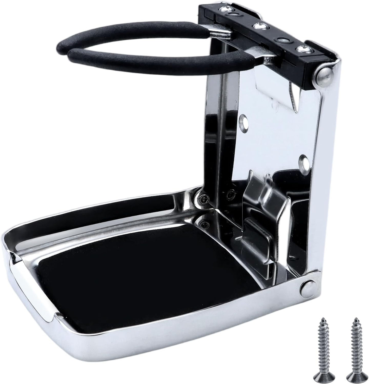 YANYUCB 304 Stainless Steel Adjustable Folding Cup Holders,Boat Drink Cup Holder,Folding Wall Car Desk Cup Holder for Trucks,RVs,Vans,Boats,Campers,Caravans(1 Pack)