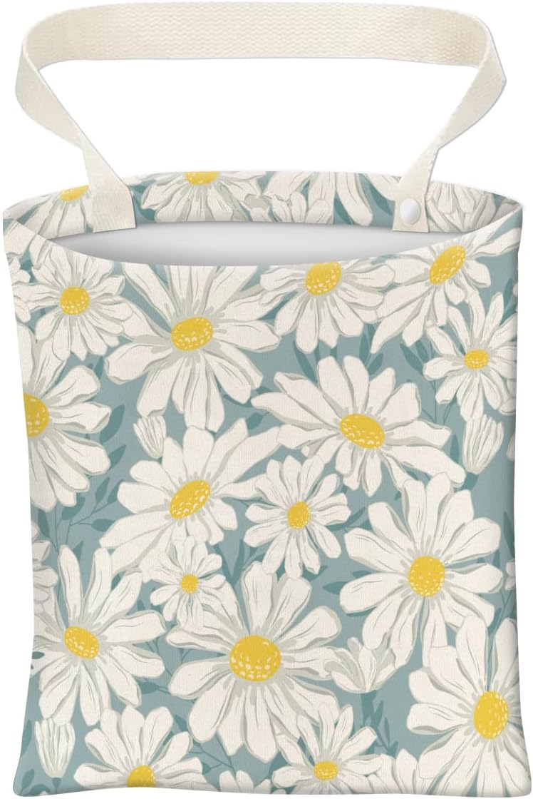 Car Trash Can, Cute Car Trash Bag, Hanging Car Organizer and Storage Bag, Trash Bin for Car Accessories, Vehicle, Travelling, Camping Cute Dark Flower