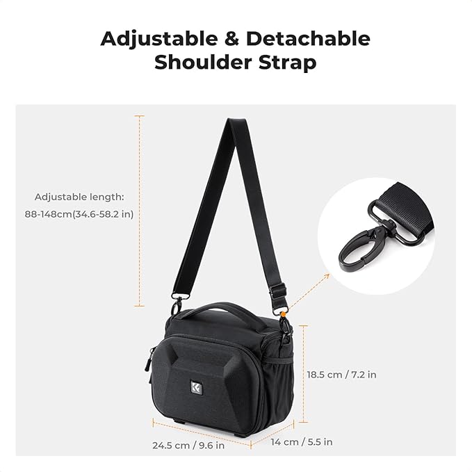 K&F CONCEPT Hardshell Camera Bag, Crossbody Camera Sling Bag
