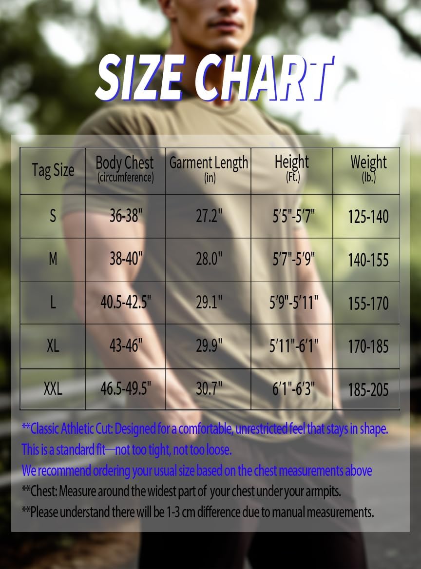 Zengjo Men's Athletic Shirts - Moisture-Wicking Quick-Dry Tees for Running & Gym | Lightweight Crewneck