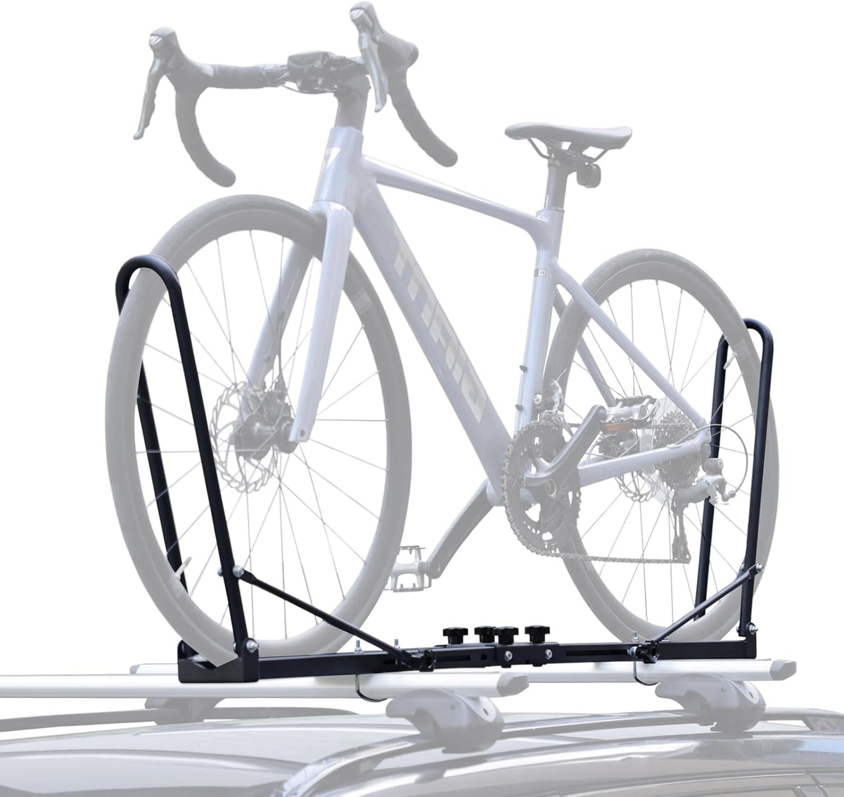Roof Bike Rack Mount - Skiennix Foldable Upright Bicycle Carrier for Car & SUV | 1-Bike Capacity