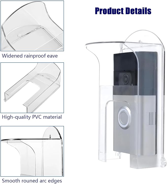 Transparent Plastic Doorbell Rain Cover Compatible