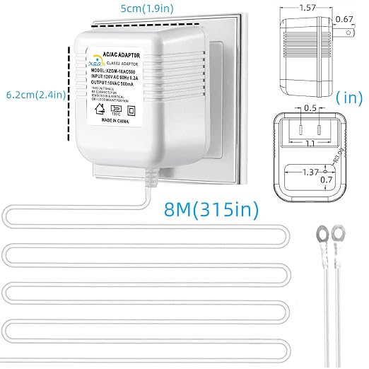 Video doorbell Special Power Transformer, 18V500MA Ring doorbell Power Adapter