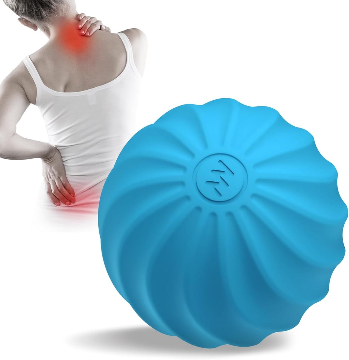 Skiennix Mini Vibrating Massage Ball - 10-Speed Foam Roller for Muscle Relief | Blue Color